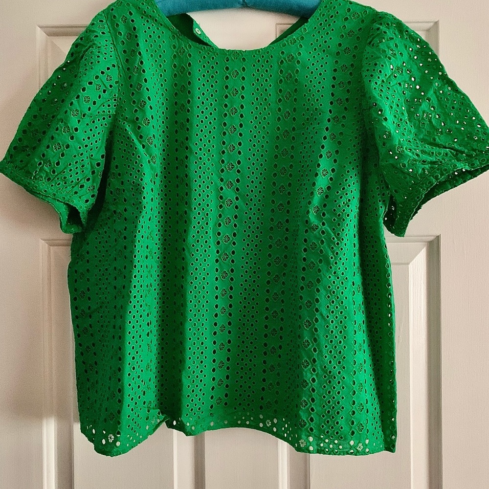 Vivid green J.crew top, never worn!